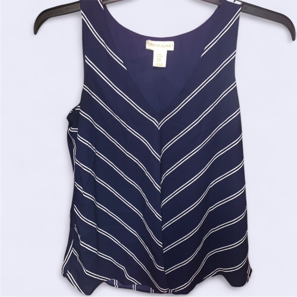 Cynthia Rowley Navy and White Striped Tank Top. EUC.
